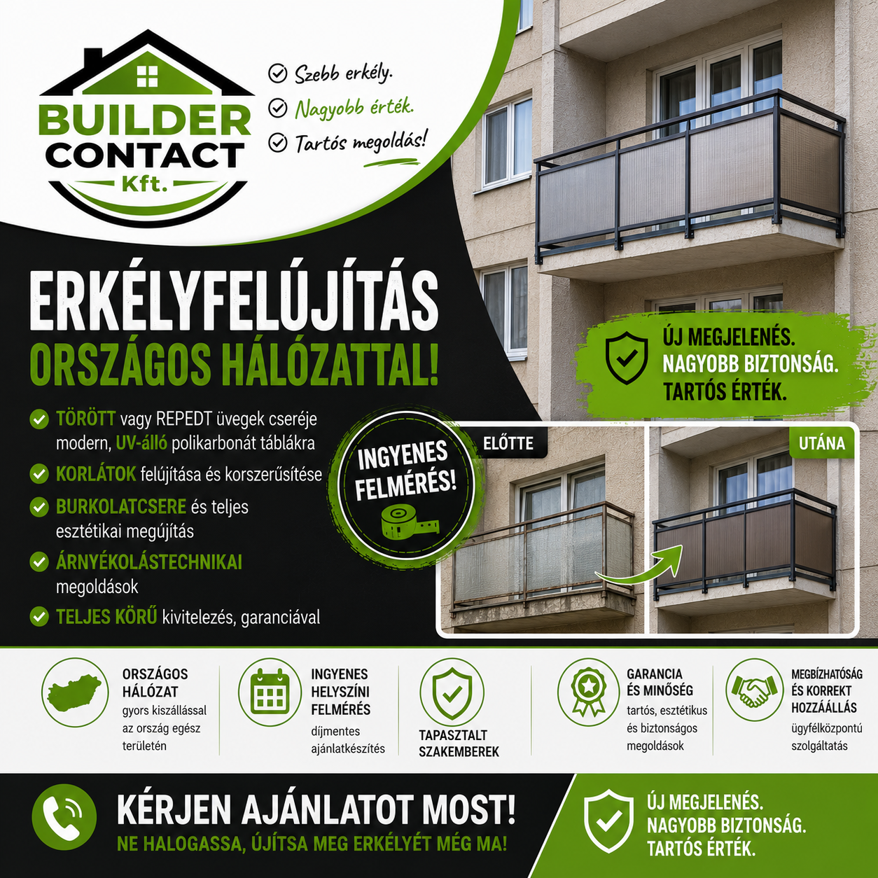 Erkélyfelújítás referencia grafika
